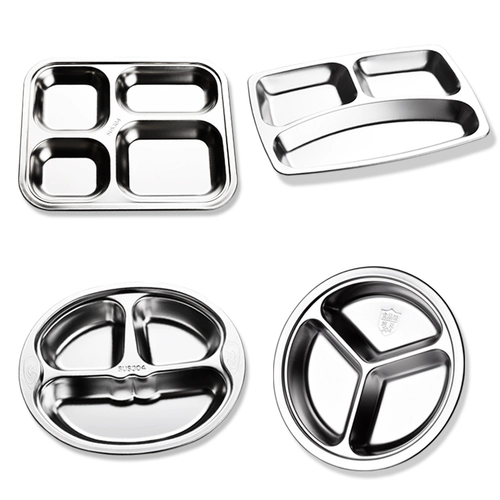 Детская обеденная тарелка из нержавеющей стали для взрослых и студентов, посуда для детского сада, комплект