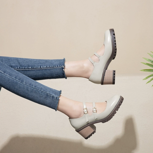 Ретро универсальная студенческая юбка в складку в английском стиле на платформе, туфли на высоком каблуке, осенняя