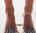 Tối giản gió bất đối xứng vòng bead vòng mix double-layer vòng chân nữ bãi biển kỳ nghỉ đồng sequins đồ trang sức chân Vòng chân