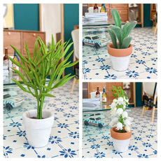 bjd场景道具娃屋 bjd6分植物盆栽微缩仿真blythe六分娃屋ob11家具装饰摆件迷你陶盆