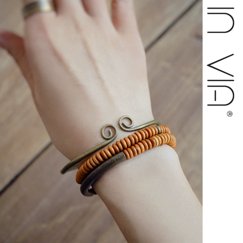 Ретро латунный оригинальный дизайнерский металлический браслет из бусин для влюбленных