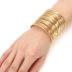 Phần sáng tạo cơ bản vàng kim loại chải mở vòng đeo tay Hy Lạp Ai Cập Ấn Độ thời trang kỳ nghỉ trang sức trực quan vòng tay may mắn Vòng đeo tay Cuff