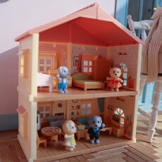 bjd场景道具娃屋 过家家娃娃屋带灯微缩模型1:6blythe小布ob11bjd6分12分娃用玩具