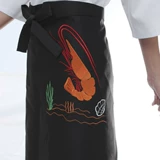 Юбка в складку для работы, японский рабочий фартук, с вышивкой