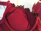 Красное летнее поддерживающее сексуальное нижнее белье, бюстгалтер, комплект, V-образный вырез, с вышивкой, женский стиль