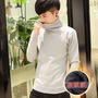 Áo len nam cổ cao áo len mùa đông phiên bản Hàn Quốc của xu hướng áo len cộng với áo len nhung dày cho học sinh quần áo unisex