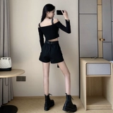 Ретро штаны, шорты в стиле хип-хоп, комплект, свободный крой