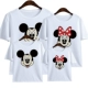 Một gia đình gồm ba trang phục Mickey cha mẹ và trẻ em Mickey Mickey mùa xuân bốn chiếc áo len mùa xuân và mùa thu mẹ và con áo thun ngắn tay màu đỏ - Trang phục dành cho cha mẹ và con