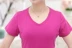 Phụ nữ trung niên mùa hè ngắn tay T-shirt trung niên mẹ nạp tinh khiết bông nửa tay mùa hè quần áo 40-50 tuổi áo kiểu trung niên hàn quốc Quần áo của mẹ