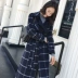 Áo khoác len cashmere hai mặt của phụ nữ châu Âu và Hoa Kỳ mới trên vành đai đầu gối dài bằng vải len mỏng