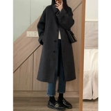 Демисезонное шерстяное пальто, коллекция 2023, изысканный стиль, увеличенная толщина