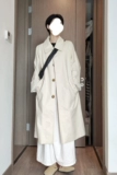 Осенний белый плащ, куртка, длинное японское пальто для отдыха, коллекция 2023, подходит для подростков, средней длины