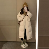 Белый пуховик, зимняя длинная куртка, коллекция 2023, подходит для подростков, средней длины, увеличенная толщина