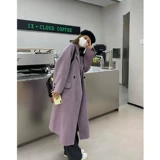 Демисезонное сиреневое шерстяное пальто, куртка, коллекция 2023, увеличенная толщина, подходит для подростков, изысканный стиль