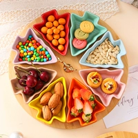 Керамический рождественский стиль елового диска Slim -Stime Drive Snack Snack Snack Dished Frunt Fruit Fruit