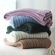 Phong cách tối giản màu vào mùa thu và mùa đông chăn đan len mền chăn mền miễn phí chân vận chuyển của ghế sofa giường giản dị kiểu Mỹ đi xe khăn khăn - Ném / Chăn