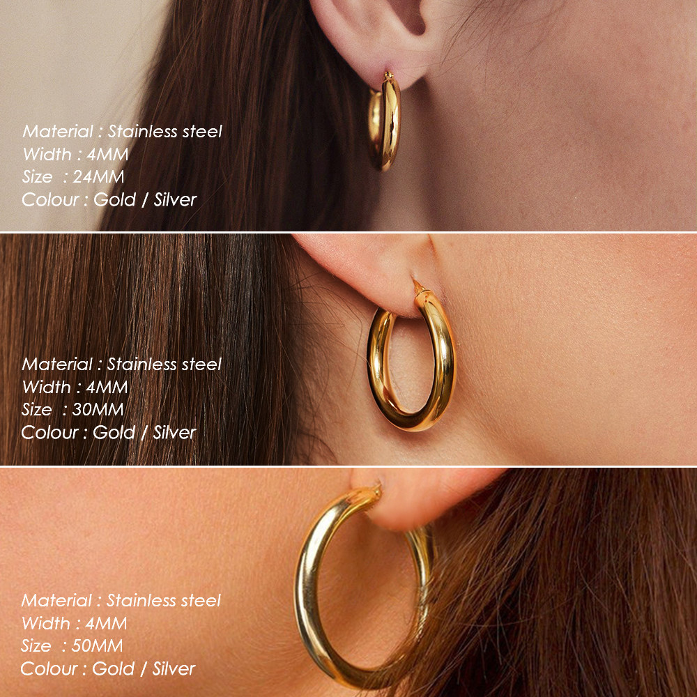 EManco titanium for women's minimalist ins stainless steel jewelry personalized circular loop_voghion.com