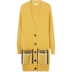 Lily2018 mùa đông mới của phụ nữ kẻ sọc dài áo len đơn ngực áo len 118410B1701 - Áo khoác dài áo khoác nữ dáng dài mỏng Áo khoác dài