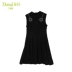 Hoa mùa hè ăn mặc mới váy thoải mái vải mỏng kim cương sáng trang trí màu đen và trắng không tay Một từ váy 31YX83528 A-Line Váy