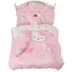 Phim hoạt hình mèo kt váy bốn mảnh cô gái trái tim thêu chăn bìa phiên bản Hàn Quốc của công chúa gió giường trẻ em Hello Kitty quilt cover Bộ đồ giường bốn mảnh