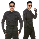 Комплект, черный лонгслив, летняя униформа для работы для тренировок, короткий рукав