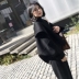 Quần áo thu đông 2019 phiên bản Hàn Quốc mới của áo len hai mặt áo len ngắn chân rộng quần rộng phù hợp với quần áo của phụ nữ - Áo Hàn Quốc Áo Hàn Quốc
