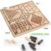 Đầu lớn kết hợp chiến lược cờ vua năm-in-one đa chức năng câu đố cờ vua đồ chơi trẻ em bằng gỗ checkers bảng trò chơi