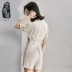 [136 nhân dân tệ mới] Fan Ximan 2018 mới jumpsuit mùa hè cao eo là mỏng phù hợp với cổ áo nữ quần short chuyên nghiệp thời trang công sở hàn quốc Quần short