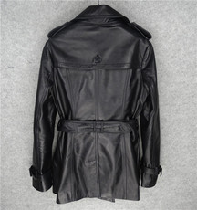 Кожаная куртка Новые зимние двубортный тонкий