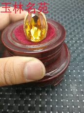Аксессуары на руку 玉林名苑古玩玉器清代老黄宝石切割折射面鎏金老宝石戒指指环
