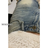 Ретро джинсовая юбка, шорты, штаны, большой размер, по фигуре, для формы тела «груша», А-силуэт, свободный крой