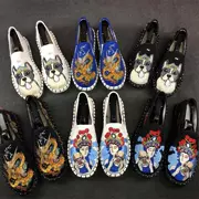 Mẫu Bắc Kinh Rồng thêu Facebook Old Giày Bắc Kinh Xã hội Giày nam Đôi giày Canvas Giày lười Giày Xishan Giày