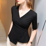 Футболка, спортивная одежда, корсет, V-образный вырез, в западном стиле, облегающий крой