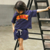 Bộ đồ trẻ em phiên bản Hàn Quốc 2019 hè mới cho bé gái quần short cotton hai dây Bộ đồ ngắn tay cho bé trai lớn - Trang phục dành cho cha mẹ và con áo yếm gia đình Trang phục dành cho cha mẹ và con