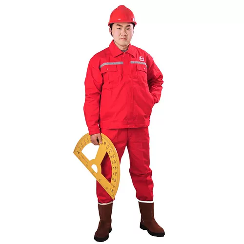 Хлопковый комбинезон, красный антистатический осенний лонгслив