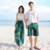 Bali Thái Lan cặp đôi kỳ nghỉ áo tắm nữ bảo thủ boxer che bụng chia ba mảnh phù hợp với quần đi biển nam - Vài đồ bơi đồ đôi nam nữ đi biển Vài đồ bơi