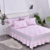 Khăn trải giường bằng vải cotton đơn mảnh dày trẻ em chống trượt màu hồng phiên bản Hàn Quốc của cotton 1.2 m 1.5m1.8 - Váy Petti Váy Petti