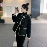 Легкий и тонкий короткий зимний пуховик с пухом, куртка с ромбовидным узором, в стиле Шанель, коллекция 2023, подходит для подростков