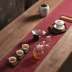 Zen cotton lanh thêu hoa bàn trà bàn cờ khăn trải bàn khăn trà khô ấm trà mat phong cách Trung Quốc rèm cách nhiệt Kung Fu bộ trà - Trà sứ