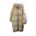 Chống mùa giải phóng mặt bằng mùa đông Hàn Quốc Dongdaemun lớn cổ áo lông thú lỏng dài xuống áo khoác phụ nữ trên đầu gối dày coat kích thước lớn