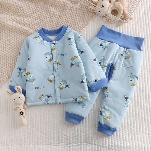 Детская стеганая куртка, детские штаны, пуховик, вкладыш для новорожденных, раздельная униформа, удерживающий тепло осенний демисезонный комплект, 0-3 лет