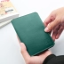 Sugu làm bằng tay túi hộ chiếu lưu trữ da clip luật sư tài liệu bảo vệ lớp da bò chữ tùy chỉnh túi đựng giấy tờ Túi thông tin xác thực