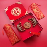 Расческа, зеркало, комплект, массажер для влюбленных, красная подарочная коробка для невесты из сандалового дерева