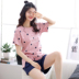 Đồ ngủ của Phụ Nữ Mùa Hè 2018 Cotton Ngắn Tay Áo Dễ Thương Hàn Quốc Casual Áo Khoác Ngoài Cotton Mỏng Nhà Dịch Vụ Set Bên ngoài ăn mặc