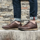Оригинальная трендовая спортивная повседневная обувь в английском стиле для отдыха, универсальные кроссовки, из натуральной кожи