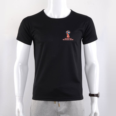 World Cup đen công nghệ nano chống thấm nước chống bẩn quanh cổ lỏng XL mùa hè nam ngắn tay t-shirt đáy áo sơ mi Áo phông ngắn
