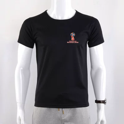 World Cup đen công nghệ nano chống thấm nước chống bẩn quanh cổ lỏng XL mùa hè nam ngắn tay t-shirt đáy áo sơ mi áo thun trơn nam Áo phông ngắn