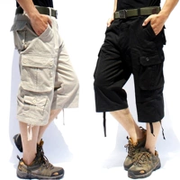 Mùa hè của nam giới đa túi thường 7 bảy- điểm quần lao động bảo hiểm làm việc quần mạnh mẽ mặc kháng lỏng kích thước lớn thể thao yếm quần jean nam