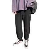 Шелковые летние тонкие трендовые штаны, в корейском стиле, на шнурках, свободный крой