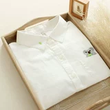 Японская милая свежая рубашка для школьников для отдыха, с вышивкой, длинный рукав